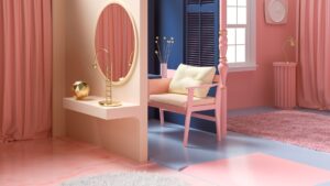 rak dinding tempel warna pink untuk kamar anak perempuan